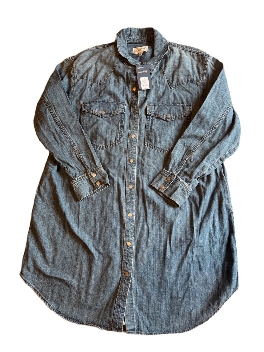 Universal Thread Denim Button-Front Longline Shirt dress